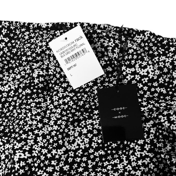 NEW CODE X MODE side ruched Asymmetrical mini floral Skirt - Picture 5 of 7